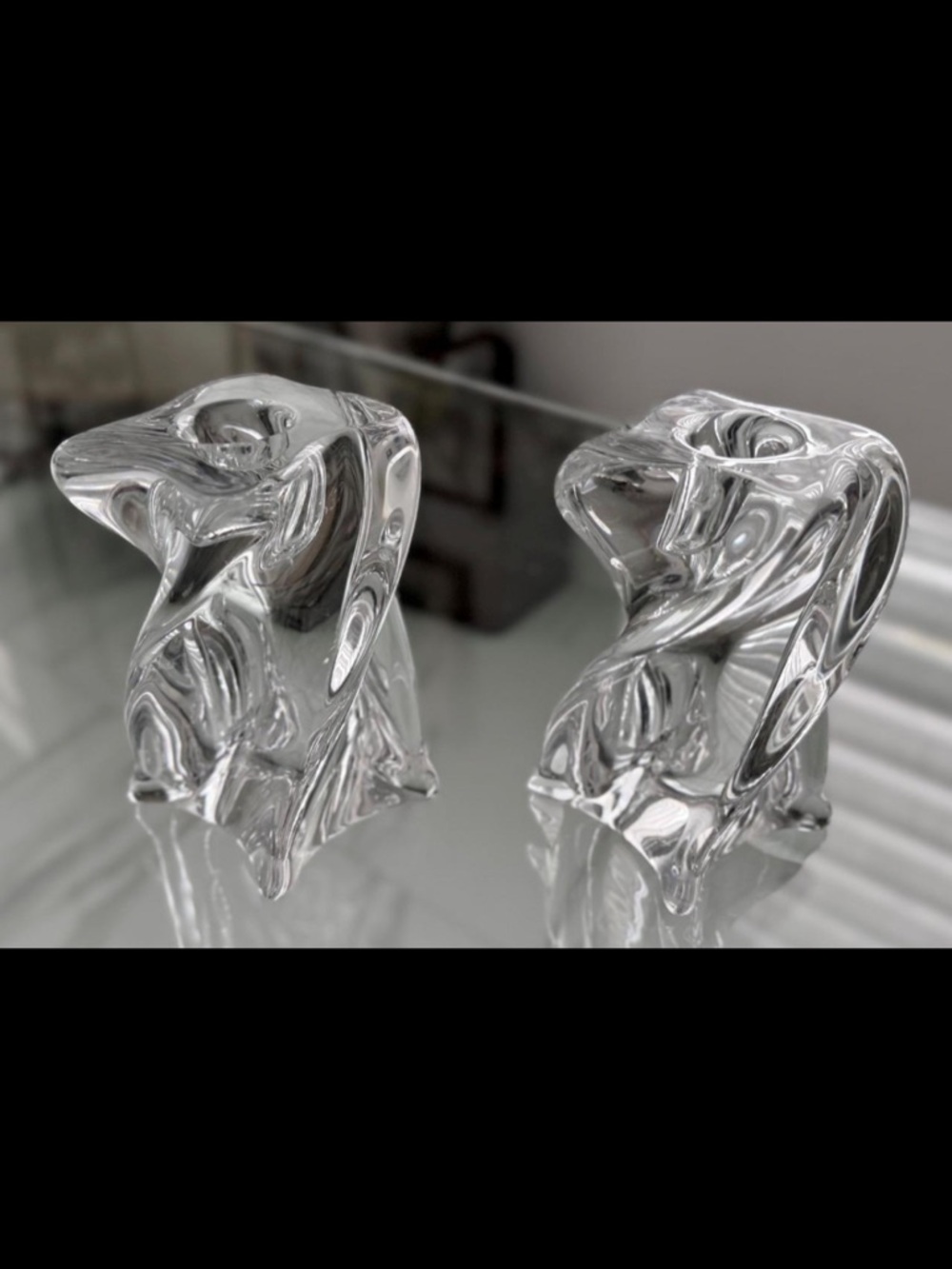 Saint Louis Crystal “Isabelle” Pattern Twisted Candlesticks | Pair | 4” | French